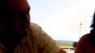 Ebony haired french women fucks outside