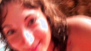 Amateur outdoors three-way at the beach with 2 slender Teenage Girls