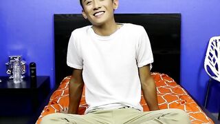 Cute asian twink Ty Neiman splashing hot cum on himself