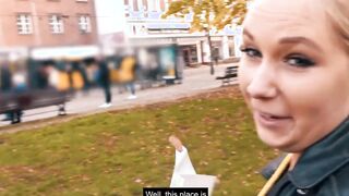 German blonde bitch at outside pick up date