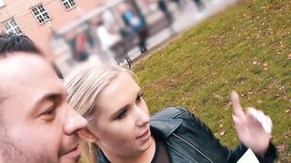German blonde bitch at outside pick up date