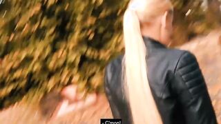 German blonde bitch at outside pick up date