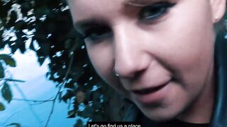 German blonde bitch at outside pick up date