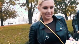 German blonde bitch at outside pick up date