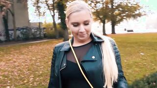 German blonde bitch at outside pick up date