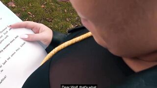 German blonde bitch at outside pick up date