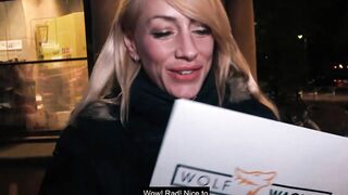 German fit blonde bitch pick up on street for blind date
