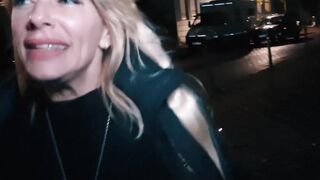 German fit blonde bitch pick up on street for blind date