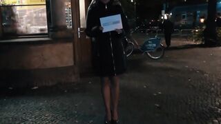 German fit blonde bitch pick up on street for blind date
