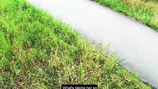 Inked German blonde Mom fucking outside during the pov Date