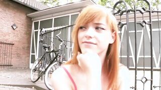 Slender red haired German 19 Year Old with tiny breasts pick up for a nice plowed