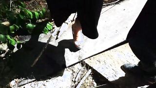 Chubby German hoe fucked outside during the point of view Date