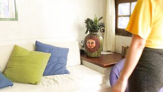 African haired slim German Milf with tiny melons fucking on holiday