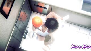 Ben 10 Cartoon - Gwen is Fuck and cumshot inside her snatch inside a Japanese Restroom
