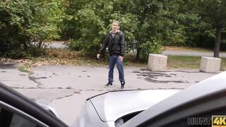 HUNT4K. Shaved cuck sells girlfriends vagina for solid amount