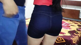 My Bae Sister shows me how her New Short Jean looks on her - And I take the opportunity to grab her Long Booty