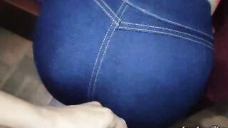 My Bae Sister shows me how her New Short Jean looks on her - And I take the opportunity to grab her Long Booty