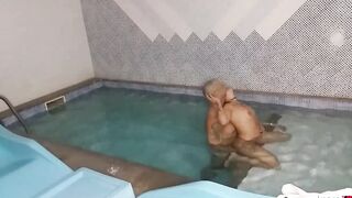 Mike Bae calls the beauty lady Bae from her mullher Danny Bae, to go to the Royal Suite, and they pounded everywhere inside the pool