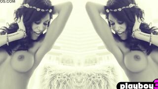 Stunning star takes off her panties and exposed her pretty nude body