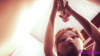 Frozen Anime - Anna hand job, head and banged with cumshot