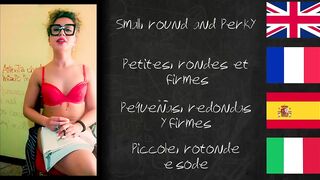 SCHOOLMISTRESS JOI learn foreign languages with XVIDEOS.  Lesson one: Boobies