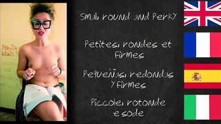 SCHOOLMISTRESS JOI learn foreign languages with XVIDEOS.  Lesson one: Boobies
