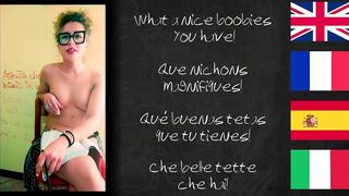 SCHOOLMISTRESS JOI learn foreign languages with XVIDEOS.  Lesson one: Boobies