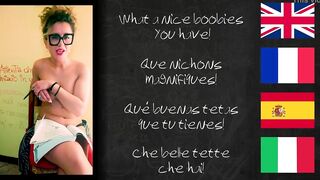 SCHOOLMISTRESS JOI learn foreign languages with XVIDEOS.  Lesson one: Boobies