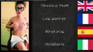SCHOOLMISTRESS JOI learn foreign languages with XVIDEOS.  Lesson one: Boobies