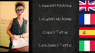 SCHOOLMISTRESS JOI learn foreign languages with XVIDEOS.  Lesson one: Boobies