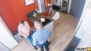 HUNT4K. babe screwed by rich client inside front of her angry BF