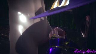 Genshin Impact Anime - Mona Rough Sex Under the rain