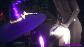 Genshin Impact Anime - Mona Rough Sex Under the rain