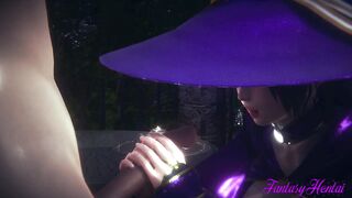 Genshin Impact Anime - Mona Rough Sex Under the rain