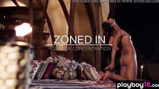 Flexible cougar Daniella Smith doing her daily naked yoga outside