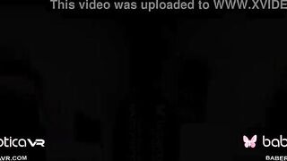 Solo teenagers, Miledy is masturbating with a sex sex toy, into VR