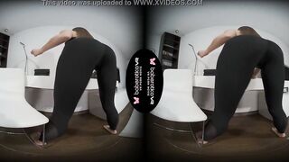 Solo teenagers, Miledy is masturbating with a sex sex toy, into VR