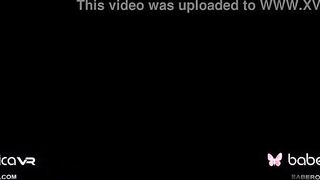 Solo teenagers, Miledy is masturbating with a sex sex toy, into VR