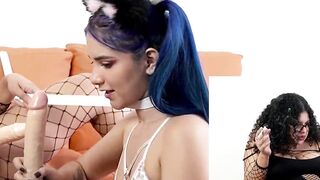 Diana Marquez uses Min Galilea as her bimbo, she offer a strong butt penetration for a little lady with a huge sex toy and makes her booty squirt, interracial dyke sex(Preview). Instagram @the 2001xperience @Mingalilea