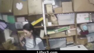 Shoplifting 18 Stripped Down and Nailed By two Security Mans
