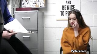 18 Year Old suspect takes 2 dicks at the backoffice