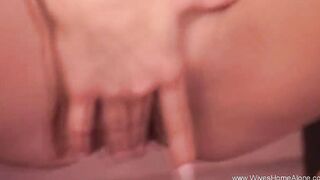 Hubby Away So Blonde Wife Masturbates And Feel the Love