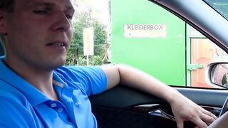 Public point of view Fellatio from a sensual German Skank