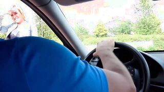 Public point of view Fellatio from a sensual German Skank