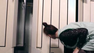 Sensual dark hair cleaning lady inside nylons wanna plowed with the dude