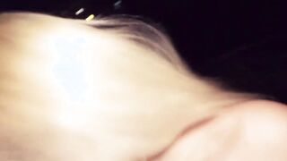 German blonde bimbo with glasses screwed outdoors during the point of view Date