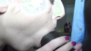 German short haired Housewife enjoy the Amateur interracial sex into the kitchen