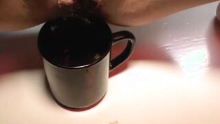 Drinking sperm coffee after the sexual group sex party