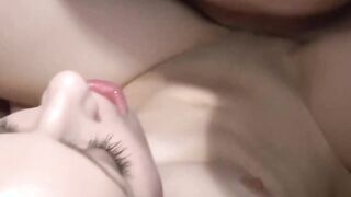 Skinny Teenage Women with tiny boobs enjoy the cumshot Gang Bang