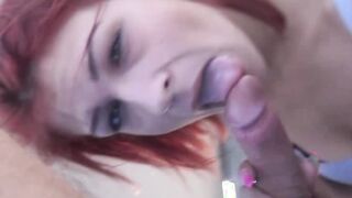 Red haired German Eighteen with tiny boobs pounded outside